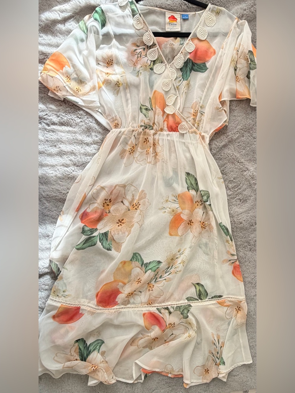 FARM Rio for Anthropologie Eloisa Floral Citrus Midi Dress - Small - no slip - Picture 4 of 12